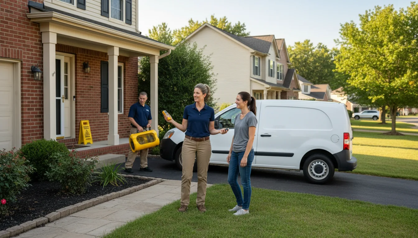 Residential water damage restoration in West Jefferson, OH